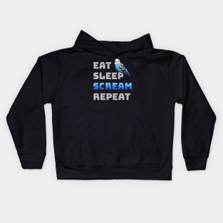 Eat Sleep Scream Repeat English Budgie Kids Hoodie